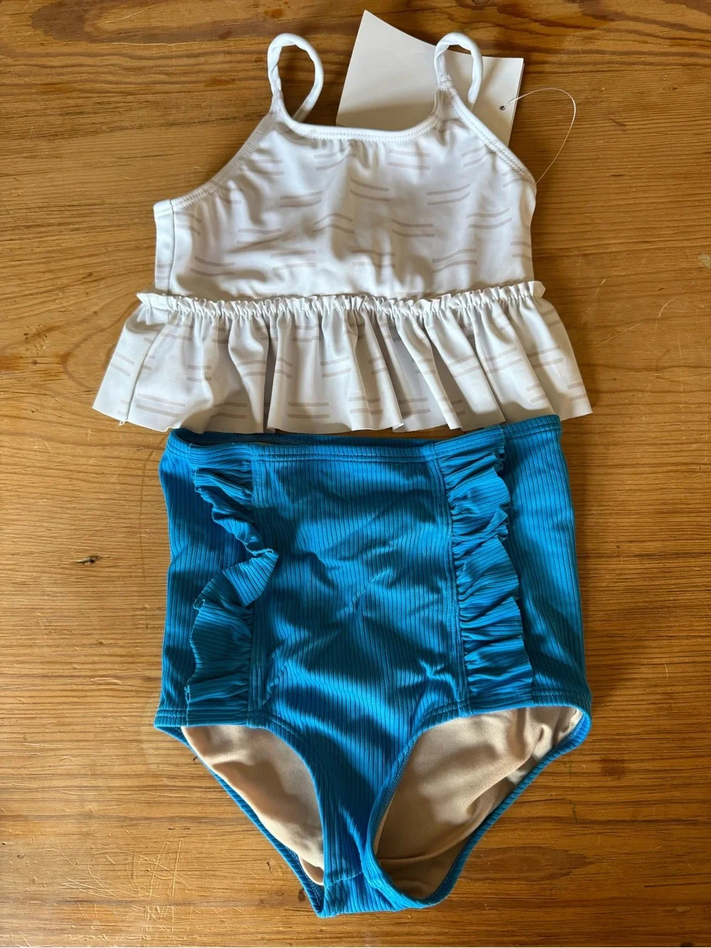 Kids Floral Ruffle Swim Bottoms and Tops - 5-piece lot, size 4/5